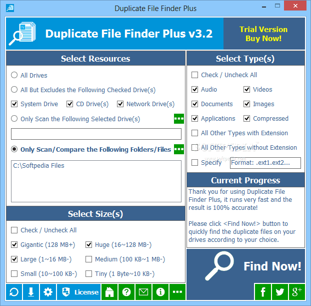 Duplicate file finder Plus 4.0 Phần mềm loại bỏ tệp tin trùng lặp