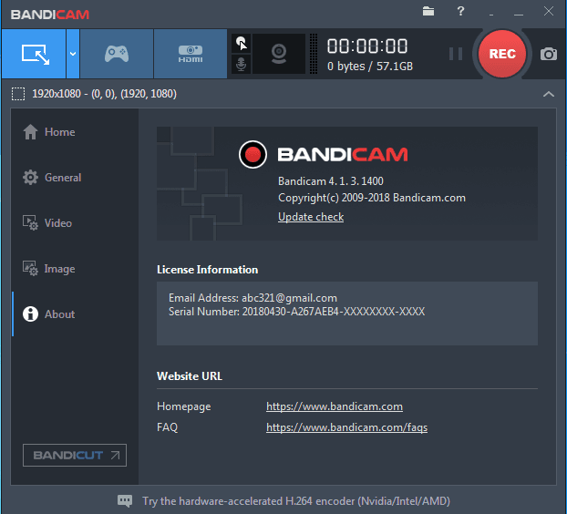 Bandicam 4.1.3.1400 Full License key active Working 100%